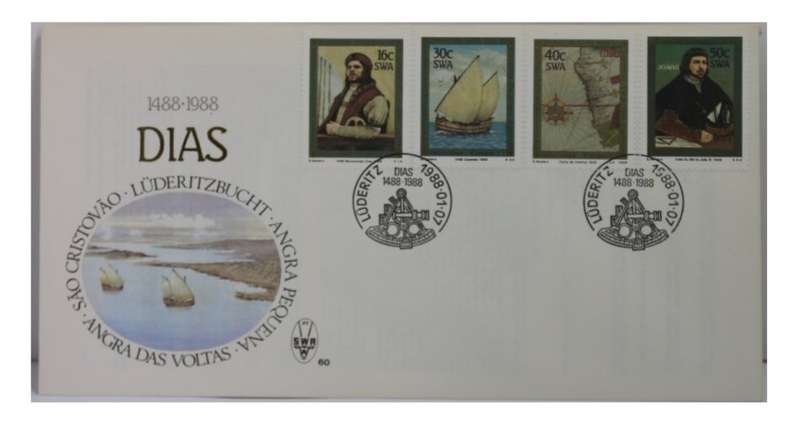 SWA Bartolomeu Dias 500 Years 16/30/40/50 Cent Stamps FDC Envelope
