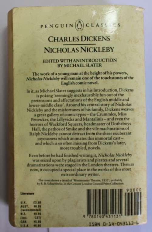 Nicholas Nickleby by Charles Dickens Softcover Book