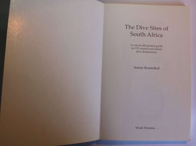 The Dive Sites Of South Africa by Anton Koornhof Softcover Book 1991