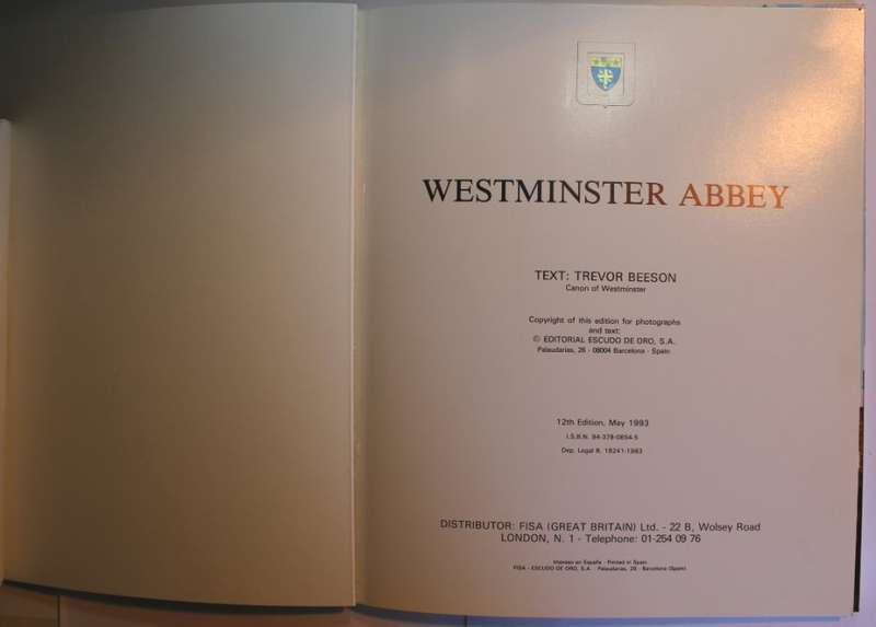 Westminster Abbey by Trevor Beeson Canon of Westminster Softcover Book