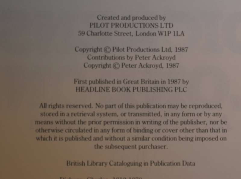 Dickens` London An Imaginative Vision by Peter Ackroyd Hardcover Book