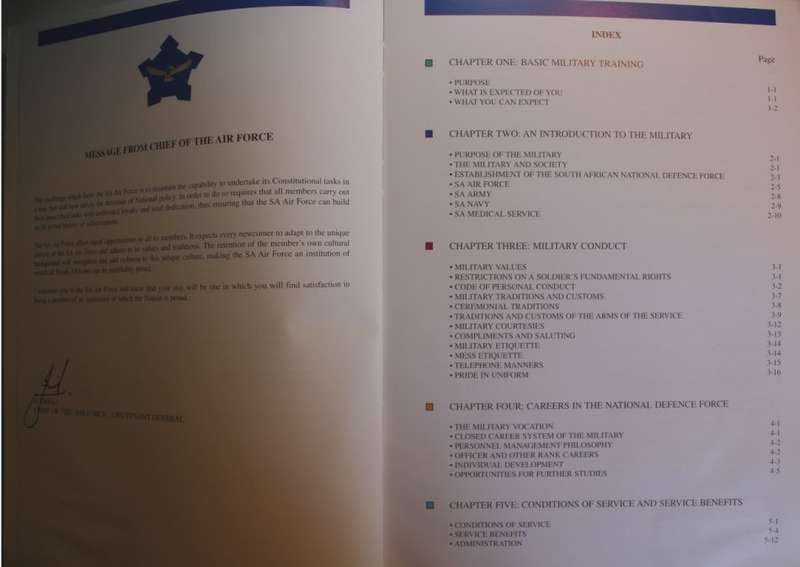 SANDF SAAF Edition Military Service Guide for Newcomers Softcover Book.