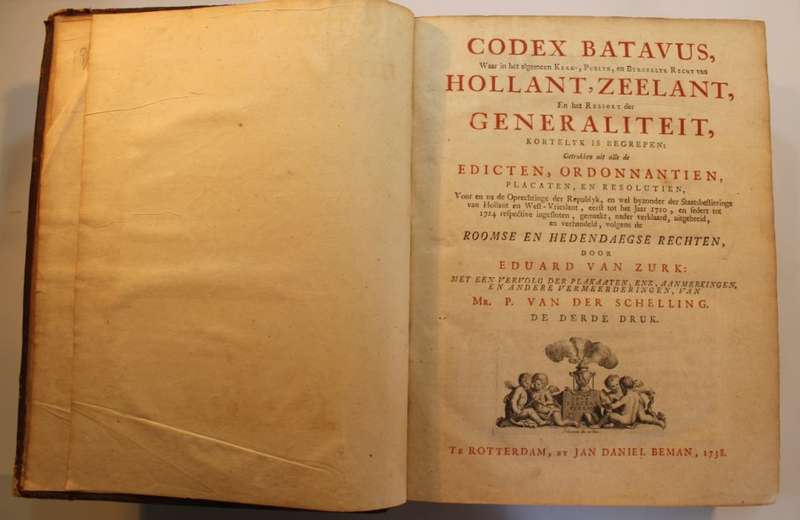 Codex Batavus by Eduard Van Zurk Third Edition 1738 Hardcover Book