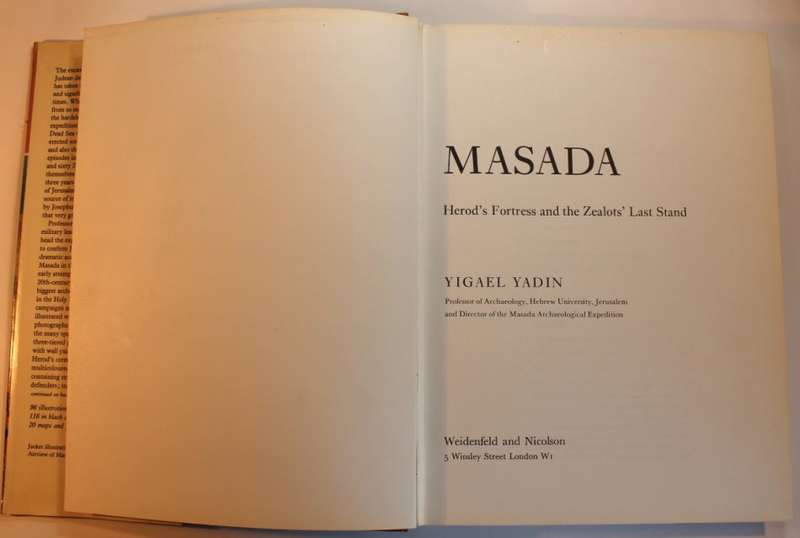 Masada by Yigael Yadin Hardcover Book