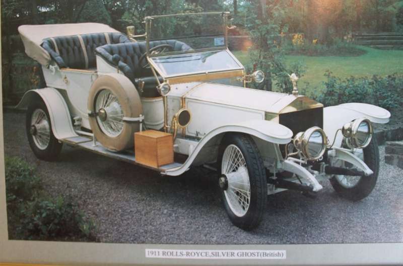 Set of 3 Vintage Cars Framed Pictures Rolls Royce, Swallows Sidecars and Aston Martin.