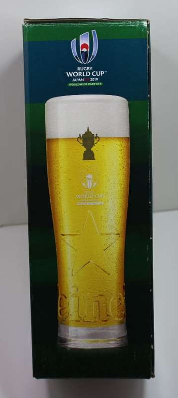 Heineken Bar Mat & Beer Glass RWC Japan 2019 with Heineken Picture