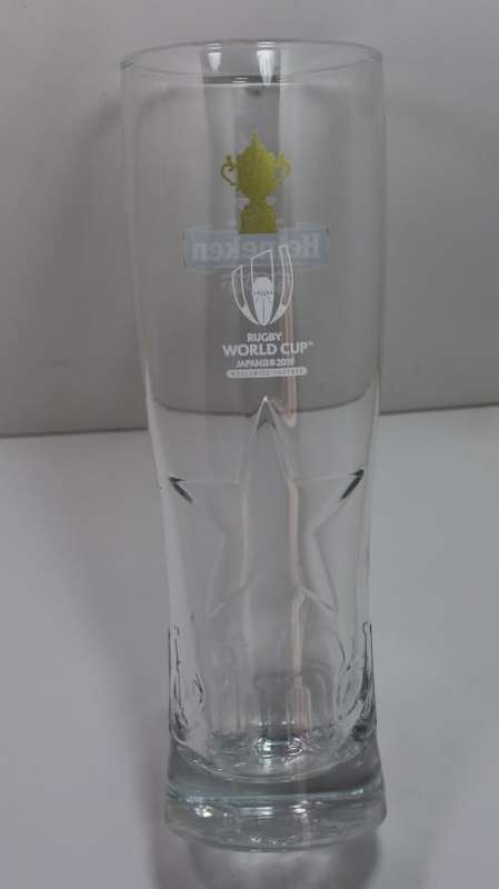 Heineken Bar Mat & Beer Glass RWC Japan 2019 with Heineken Picture