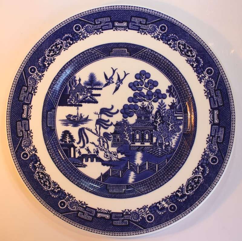 Pair of George Jones and Sons Willow Blue Bone China Plate.