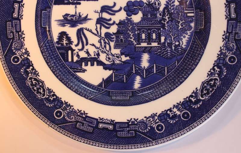 Pair of George Jones and Sons Willow Blue Bone China Plate.