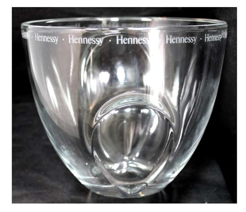 Hennessy Dimpled Glass Ice Bucket Cooler.