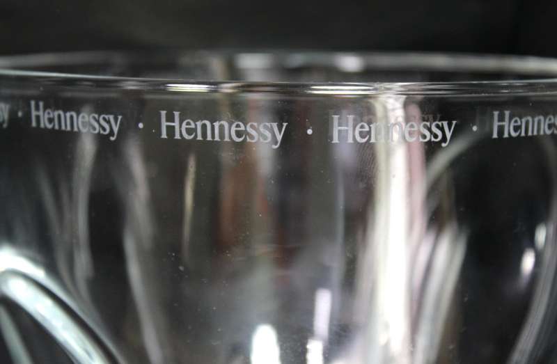 Hennessy Dimpled Glass Ice Bucket Cooler.