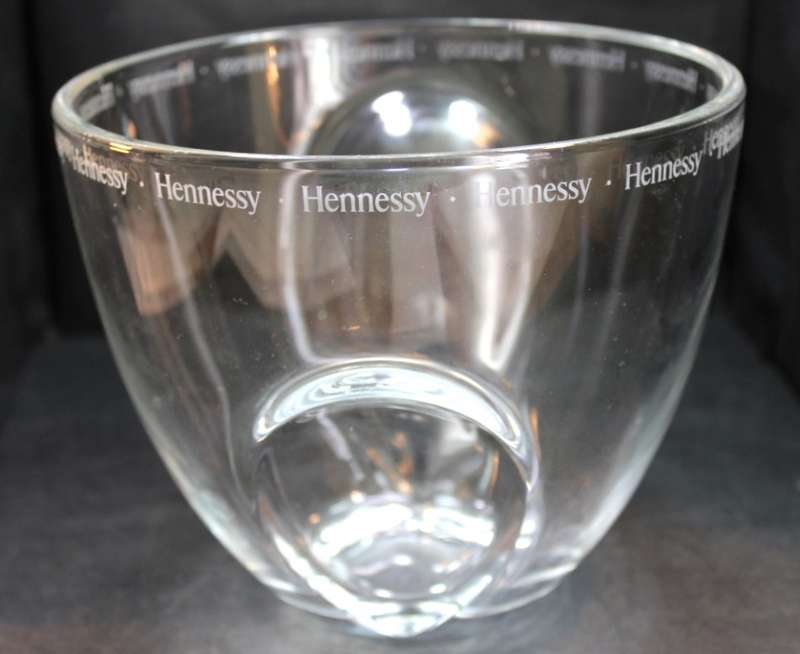 Hennessy Dimpled Glass Ice Bucket Cooler.