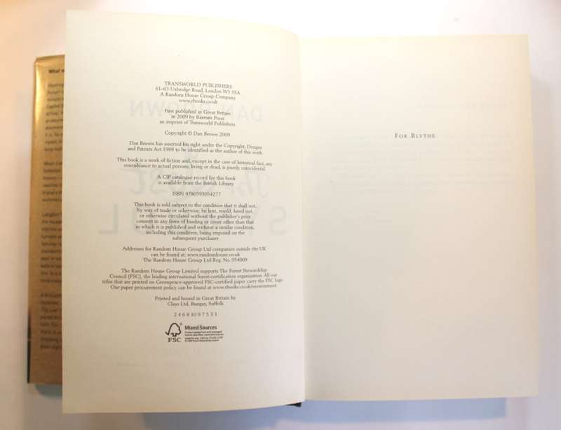 The Lost Symbol by Dan Brown First Edition Hardcover Book