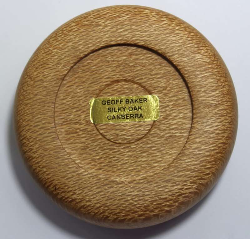 Geoff Baker Australia 1950 1 Penny in Silky Oak Wood Display Paperweight