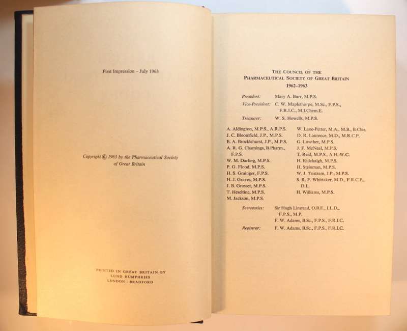 British Pharmaceutical Codex First Impression 1963 Hardcover Book
