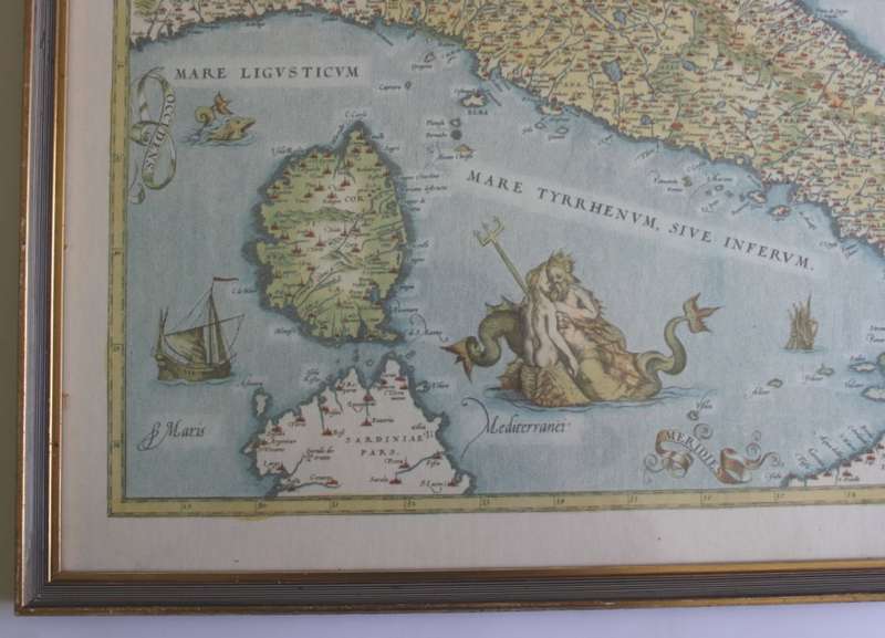 Map of Italiae Novissima Descriptio Iacobo Castaldo Pedemontano By Ortelius Reproduction