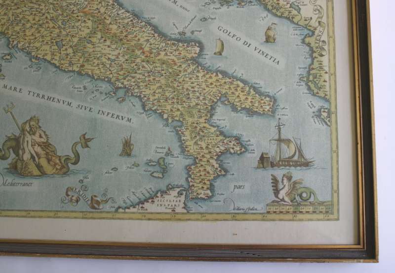 Map of Italiae Novissima Descriptio Iacobo Castaldo Pedemontano By Ortelius Reproduction