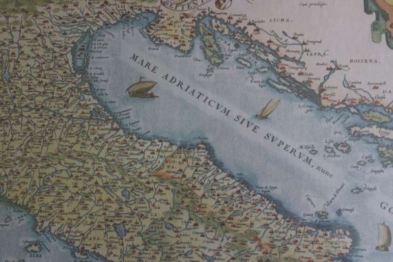 Map of Italiae Novissima Descriptio Iacobo Castaldo Pedemontano By Ortelius Reproduction