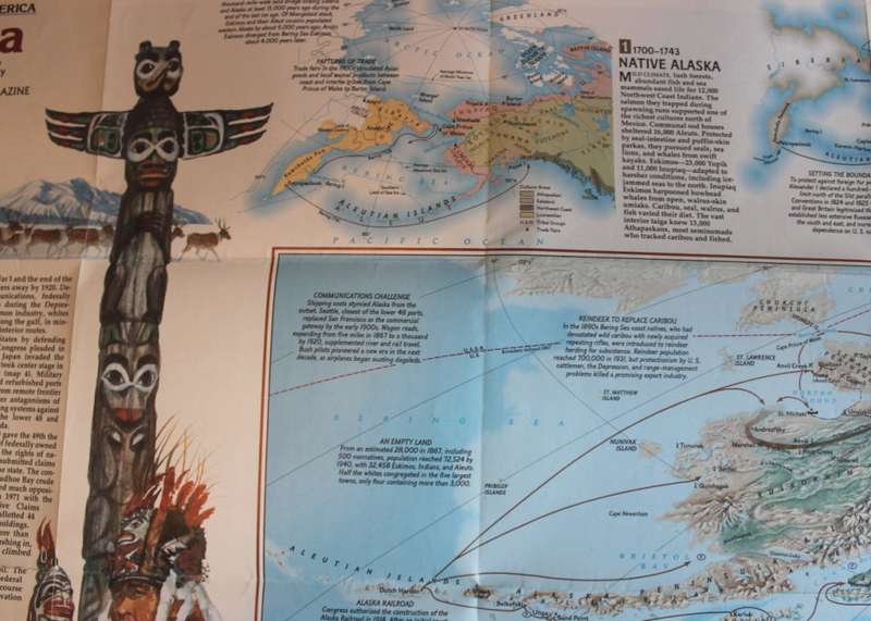 National Geographic Folded Map of Alaska January 1984