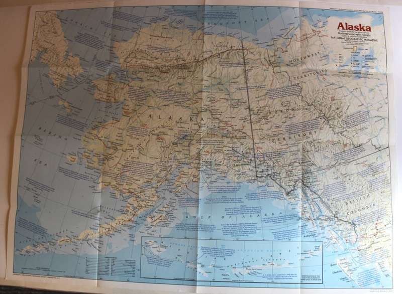 National Geographic Folded Map of Alaska January 1984