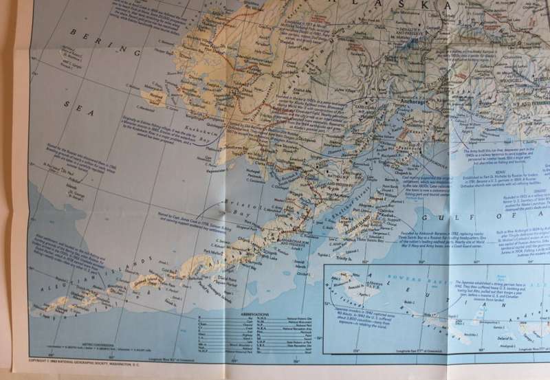 National Geographic Folded Map of Alaska January 1984