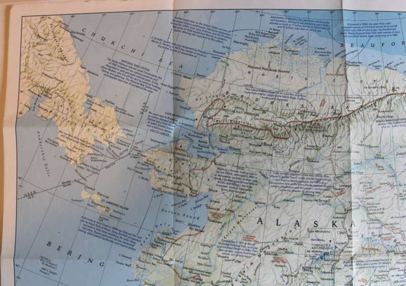 National Geographic Folded Map of Alaska January 1984
