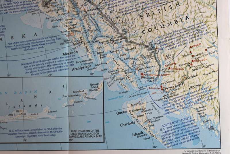 National Geographic Folded Map of Alaska January 1984