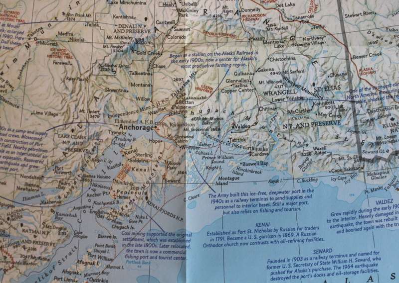 National Geographic Folded Map of Alaska January 1984