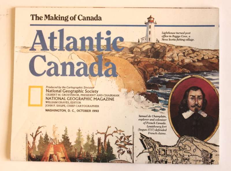 National Geographic Folded Map of Atlantic Canada October 1993.