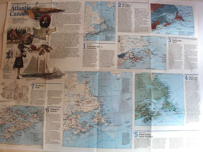 National Geographic Folded Map of Atlantic Canada October 1993.