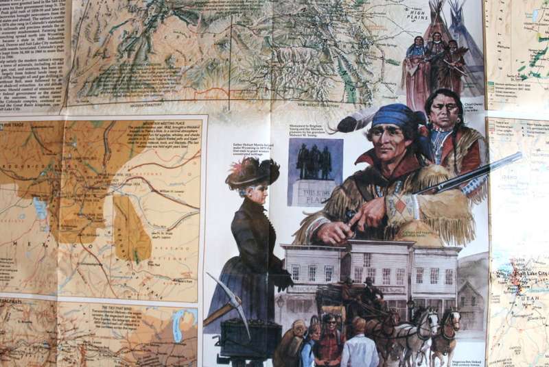 National Geographic Folded Map of the Central Rockies August 1984