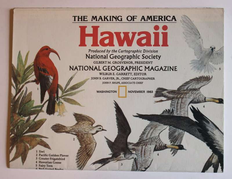 National Geographic Folded Map of Hawaii November 1983