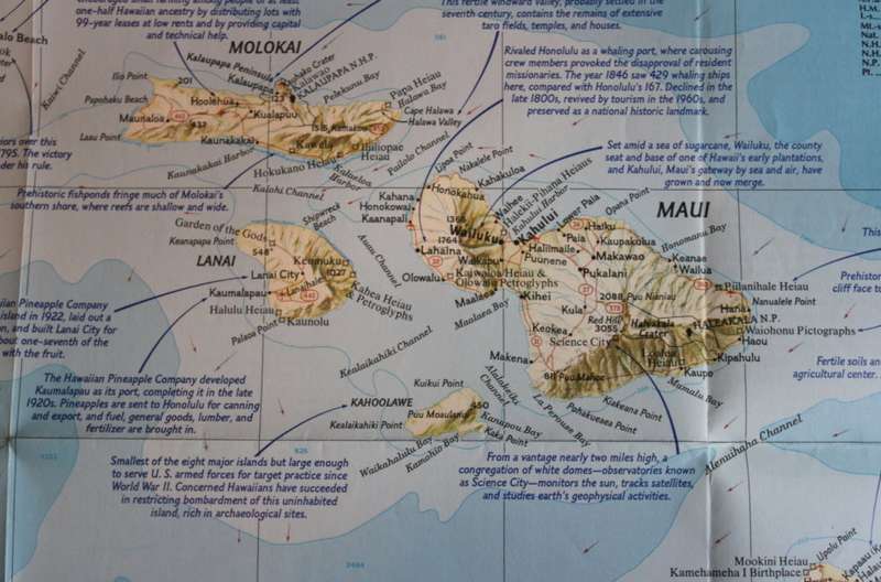 National Geographic Folded Map of Hawaii November 1983