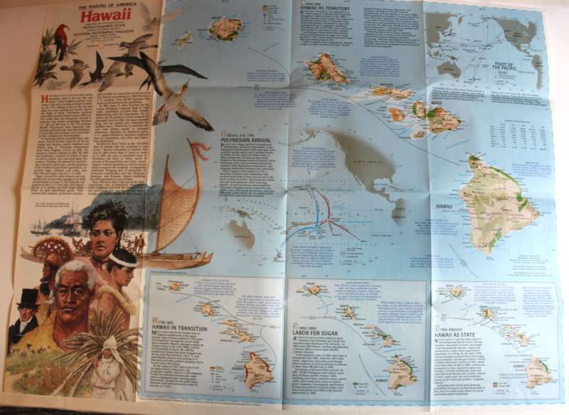 National Geographic Folded Map of Hawaii November 1983