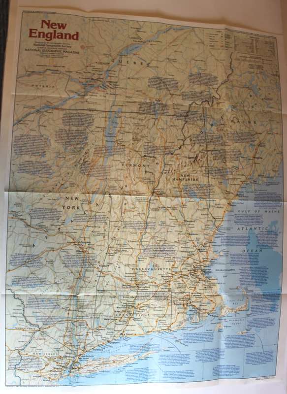 National Geographic Folded Map of New England February 1987