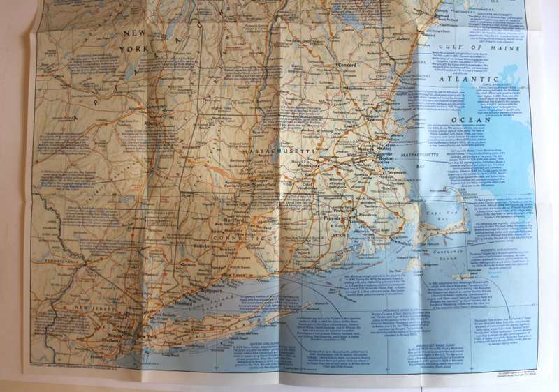 National Geographic Folded Map of New England February 1987