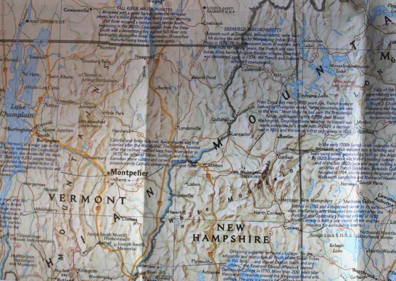 National Geographic Folded Map of New England February 1987