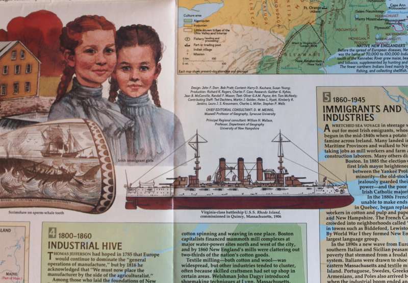 National Geographic Folded Map of New England February 1987