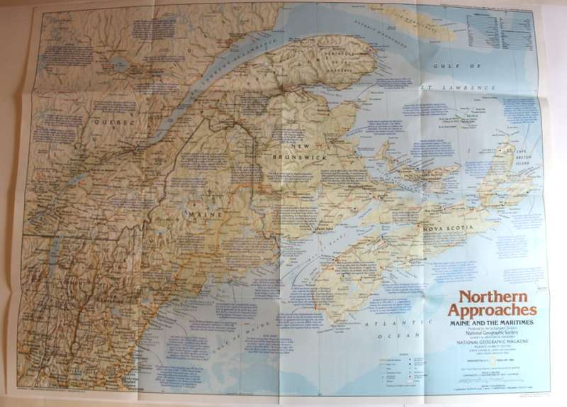 National Geographic Folded Map of Northern Approaches February 1985
