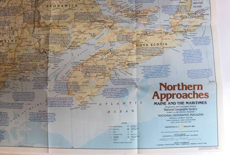 National Geographic Folded Map of Northern Approaches February 1985