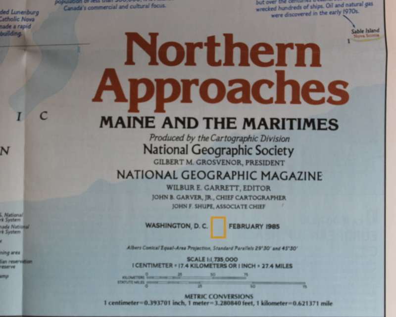 National Geographic Folded Map of Northern Approaches February 1985