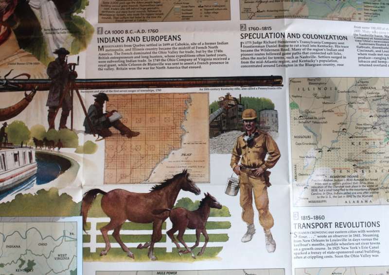 National Geographic Folded Map of the Ohio Valley December 1985