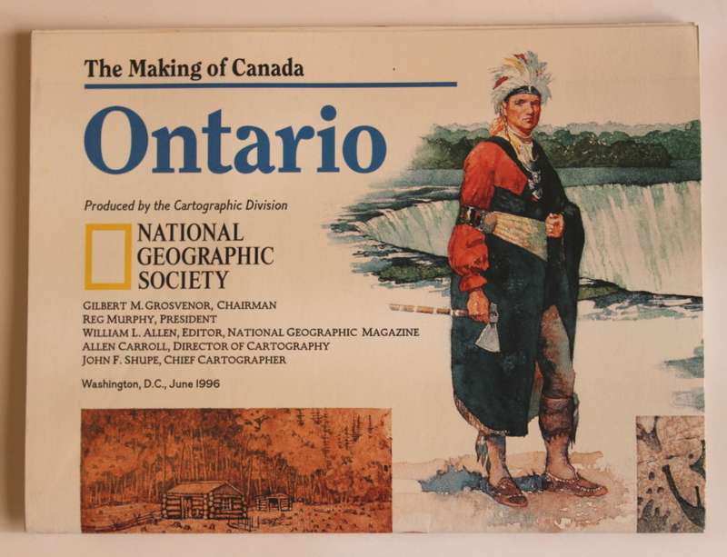 National Geographic Folded Map of Ontario June 1996