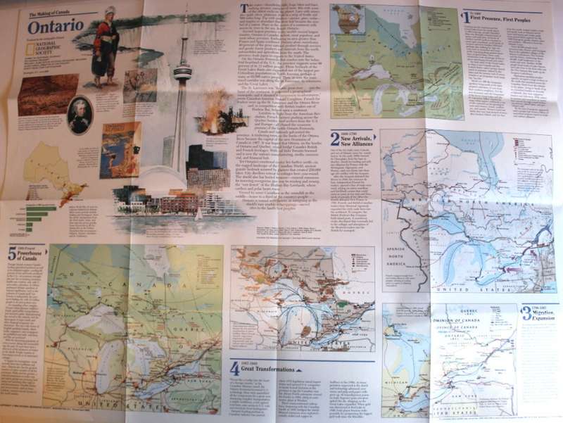 National Geographic Folded Map of Ontario June 1996