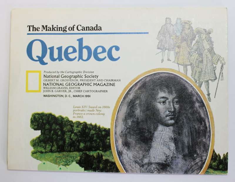 National Geographic Folded Map of Quebec March 1991