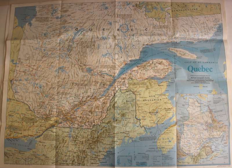 National Geographic Folded Map of Quebec March 1991