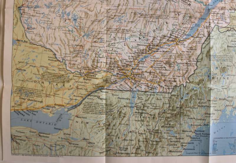National Geographic Folded Map of Quebec March 1991