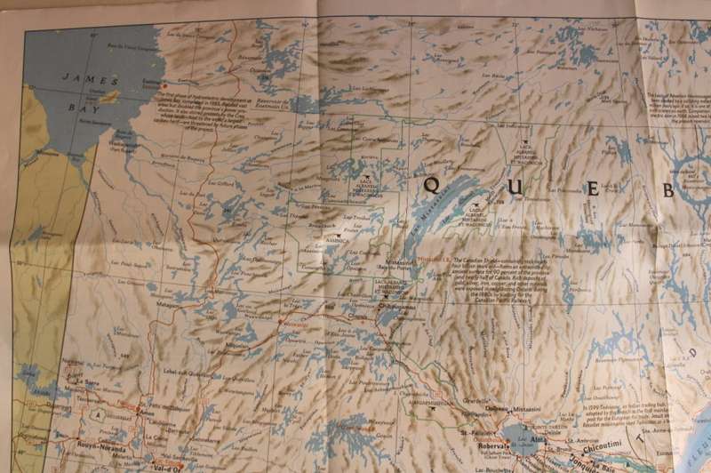 National Geographic Folded Map of Quebec March 1991