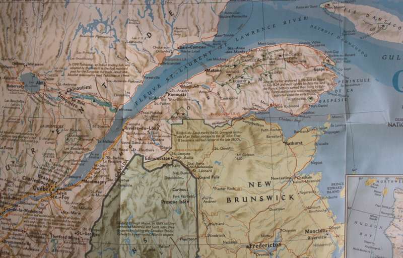 National Geographic Folded Map of Quebec March 1991