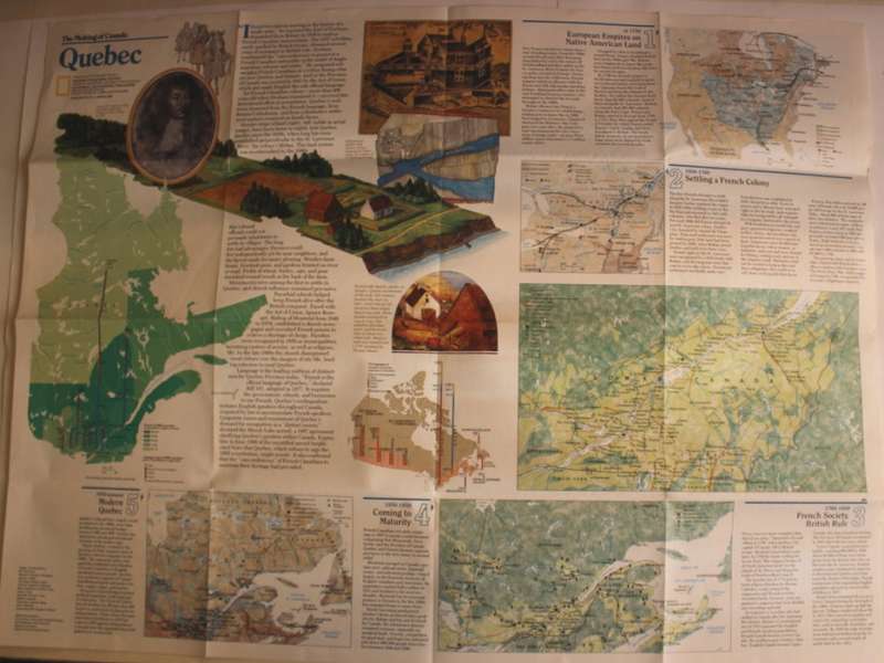 National Geographic Folded Map of Quebec March 1991
